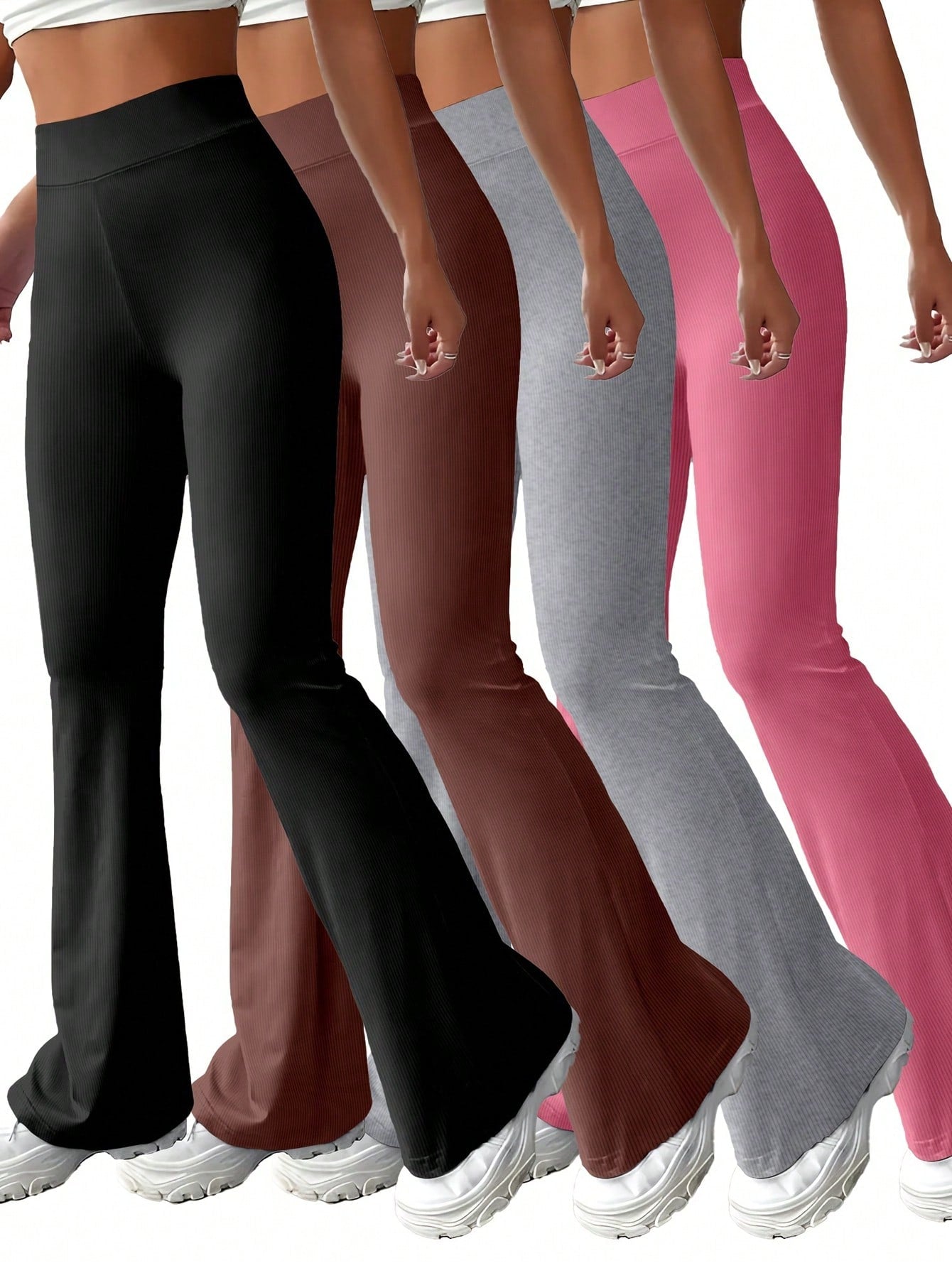 Solid Flare Leg Pants