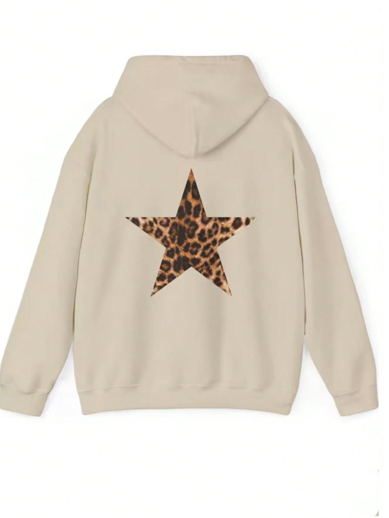 Women's Leopard Print & Star Hooded Sweatshirt