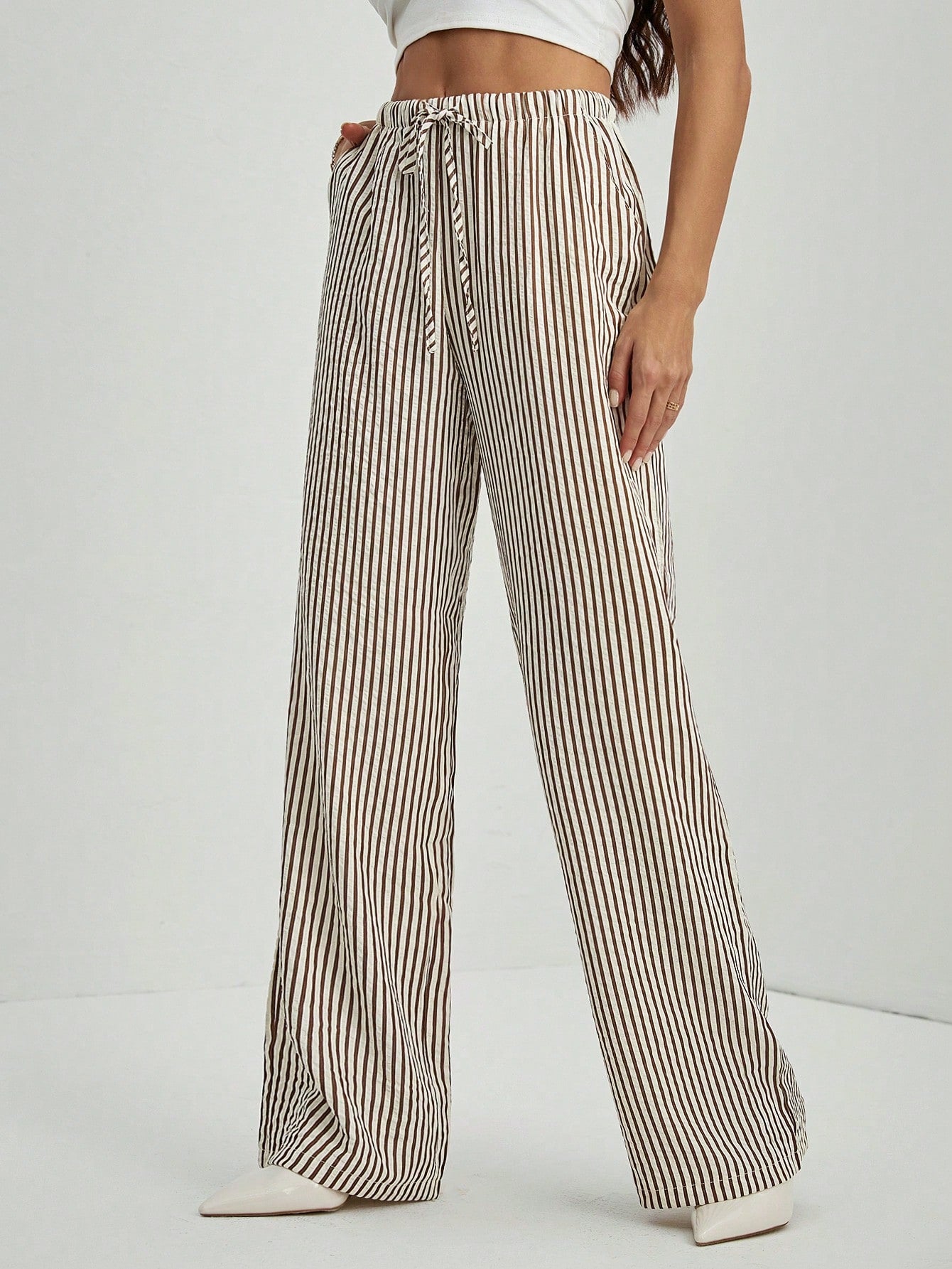 Tall Striped & Printed Casual Daily Wear Women Spring/Summer Long Pants