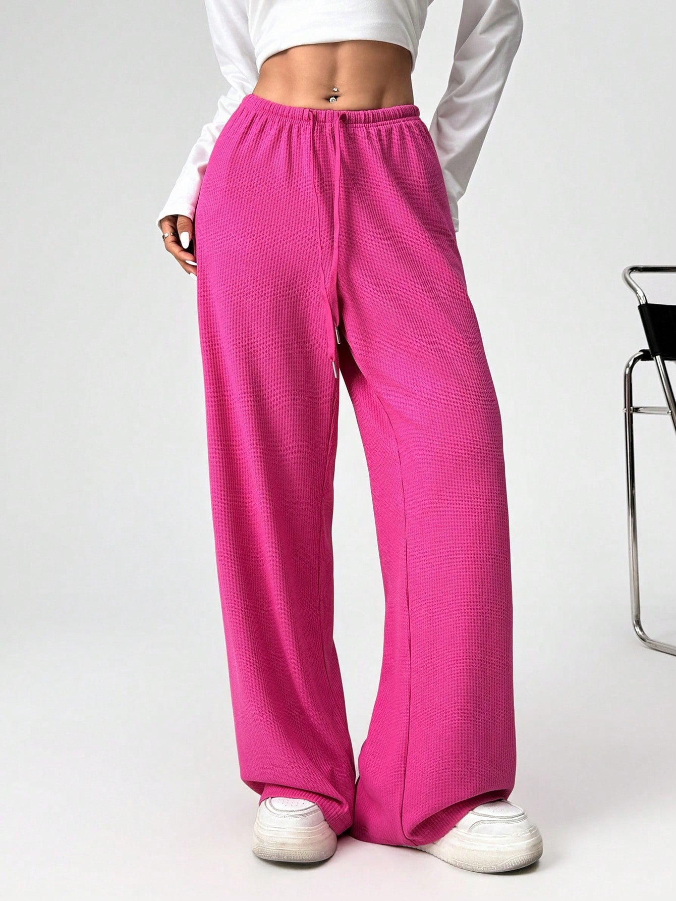 White Soft Knit Lounge Pants