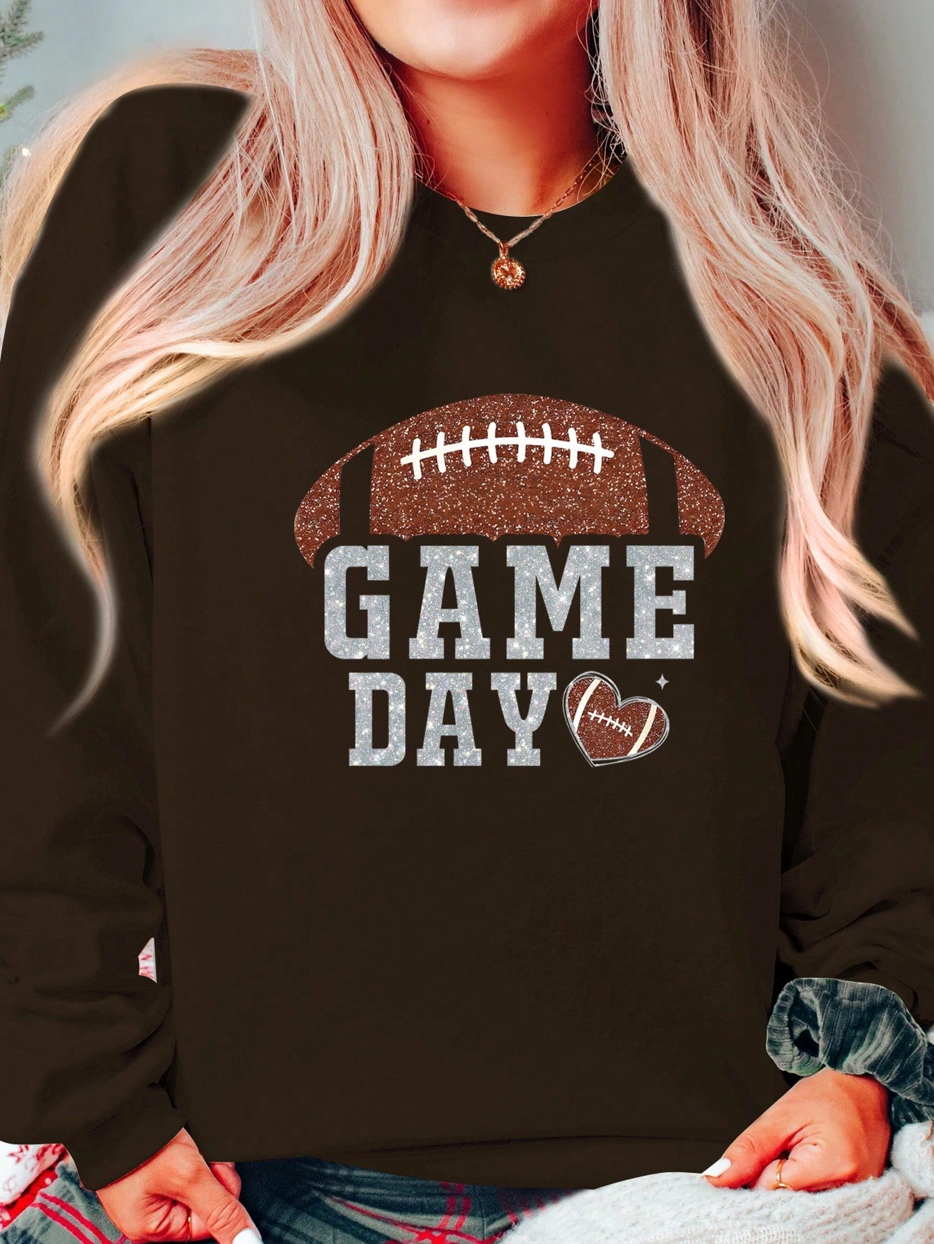 Women's Oversized Drop Shoulder Football Game Day Hoodie