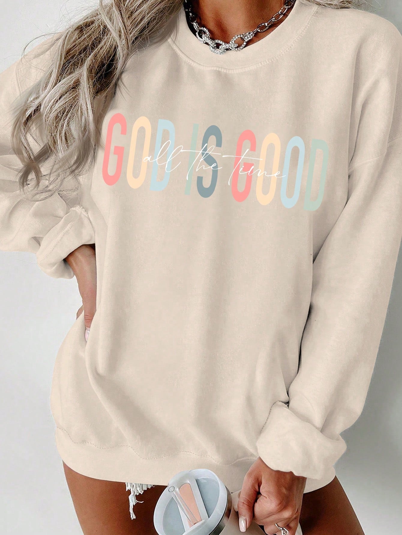 Autumn And Winter Creative Personalized Letter Printing Round Neck Casual Loose Women Sweatshirt