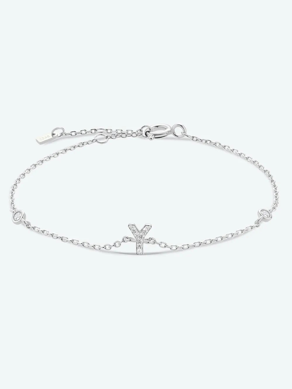 V To Z Zircon 925 Sterling Silver Bracelet