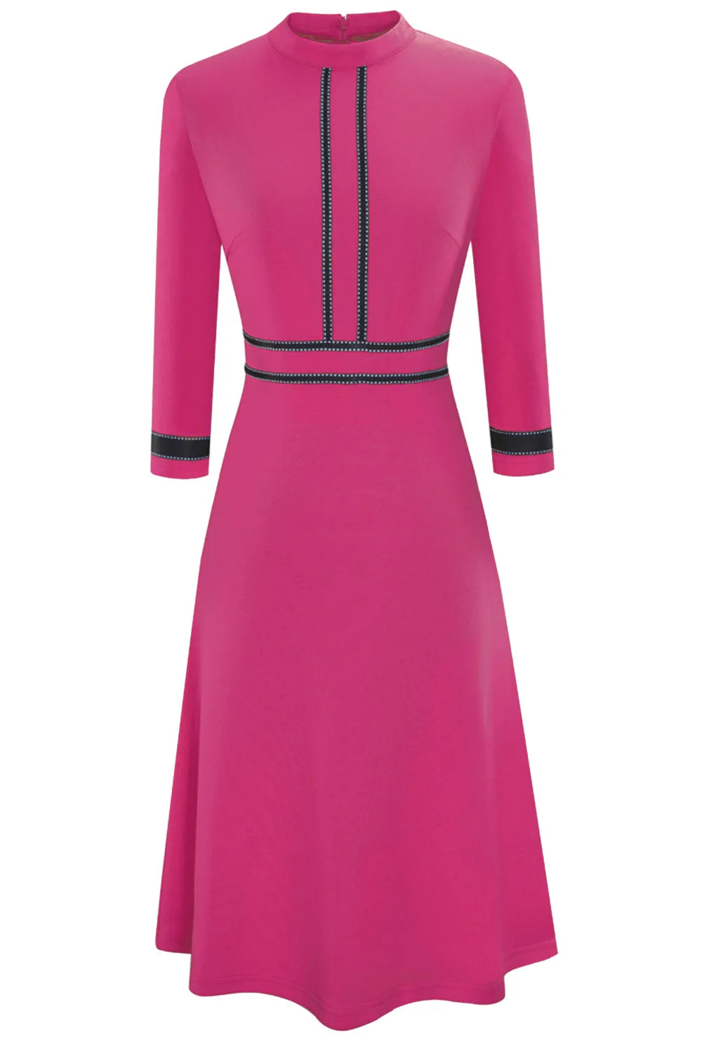 Round Neck Three-Quater Sleeve Dress