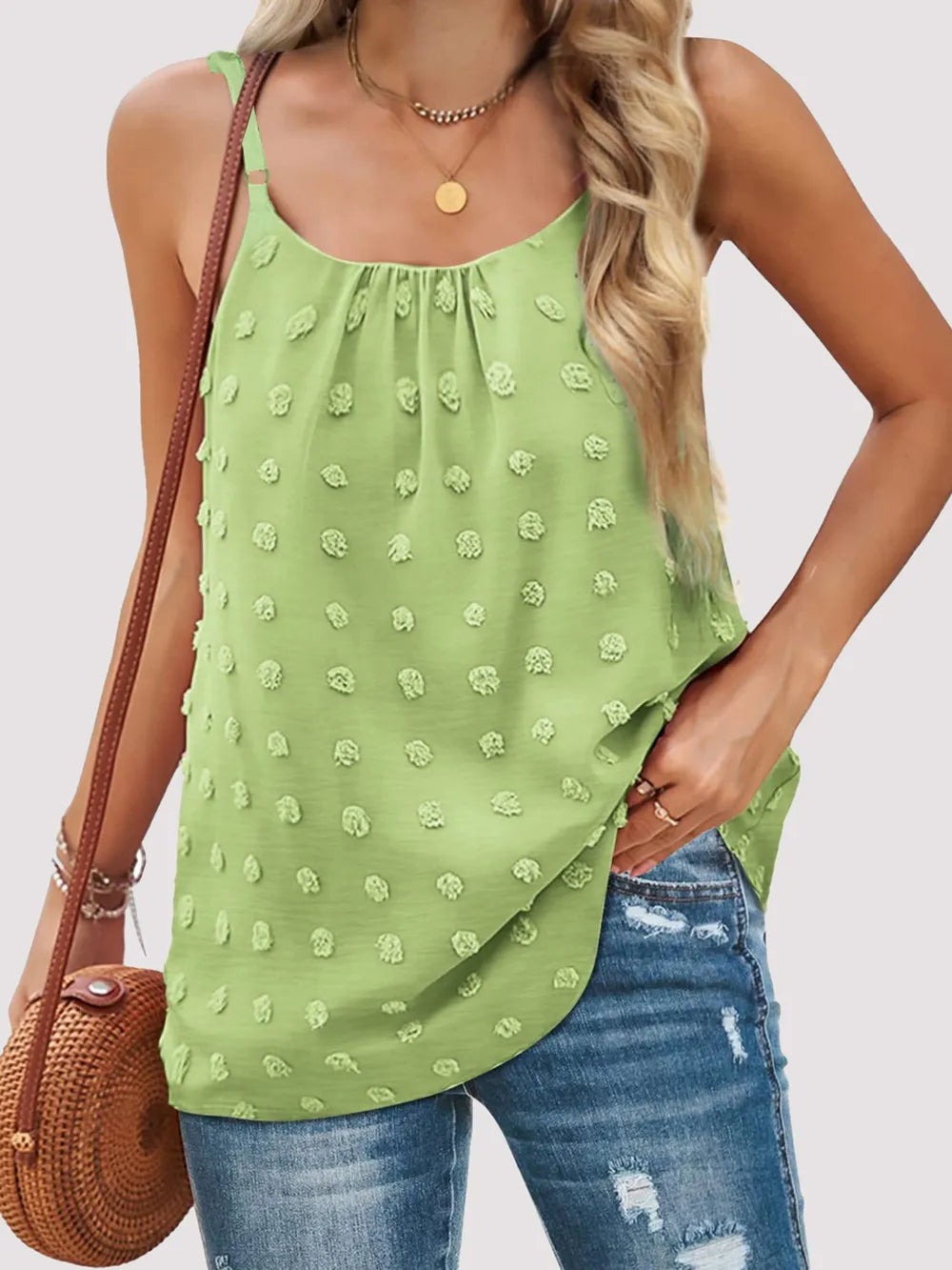 Swiss Dot Scoop Neck Cami