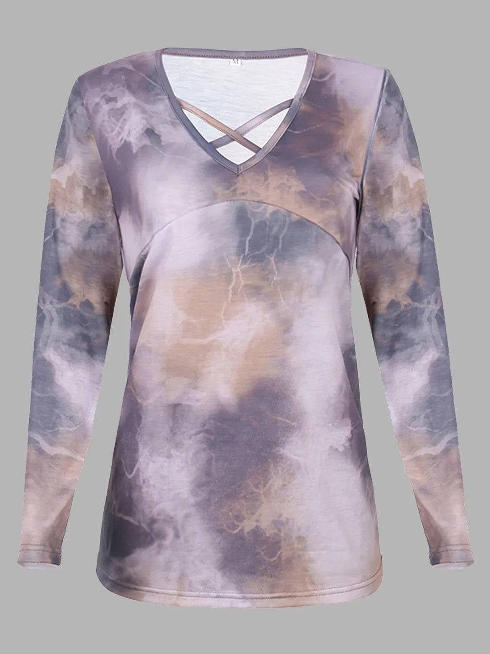 Tie-Dye Crisscross V-Neck Top