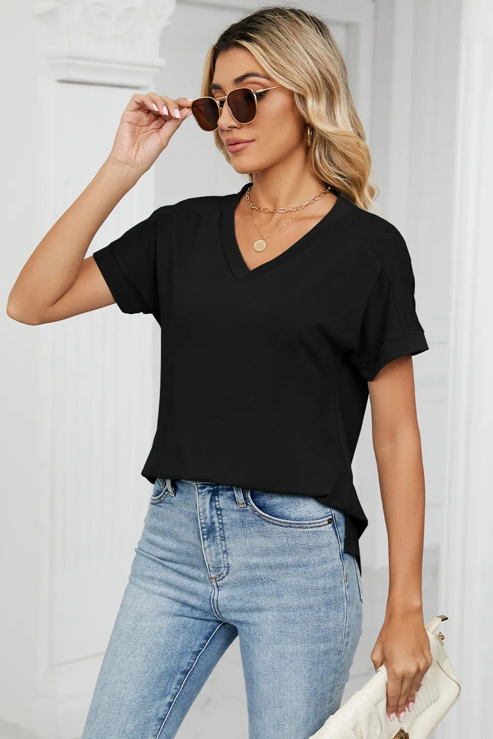 V-Neck Short Sleeve T-Shirt