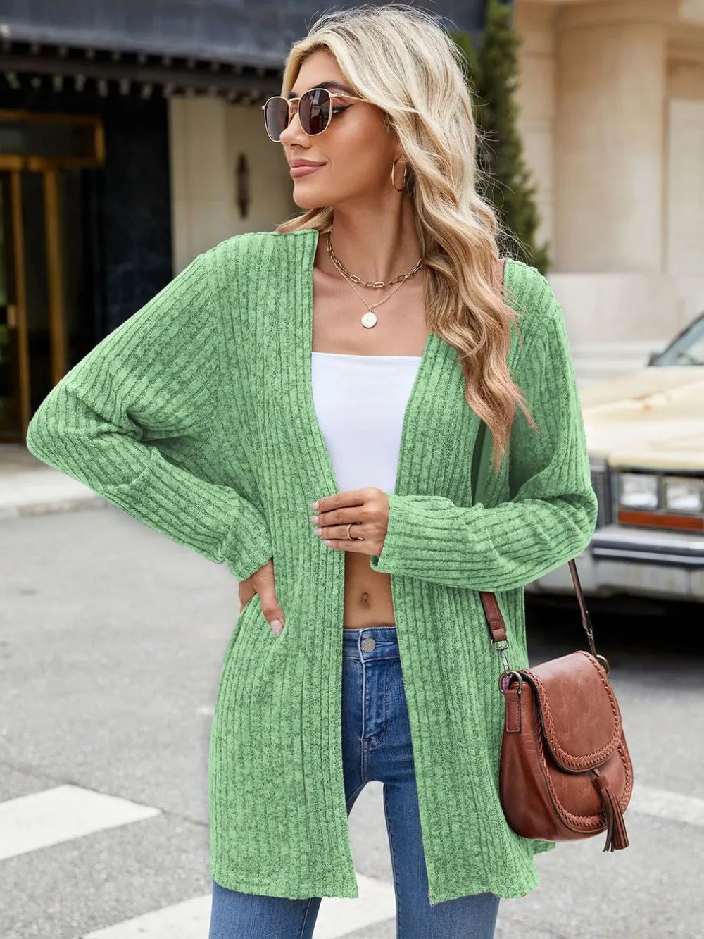 Open Front Long Sleeve Cardigan