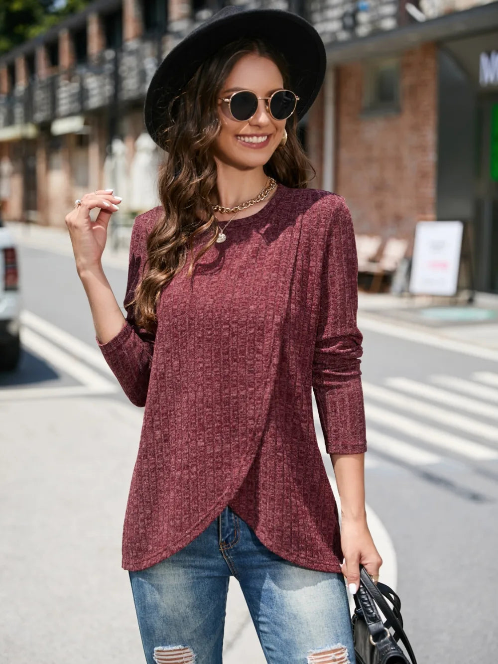 Round Neck Long Sleeve T-Shirt