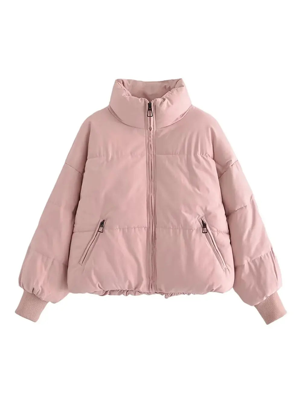 Zip Up Drawstring Winter Coat with Pockets