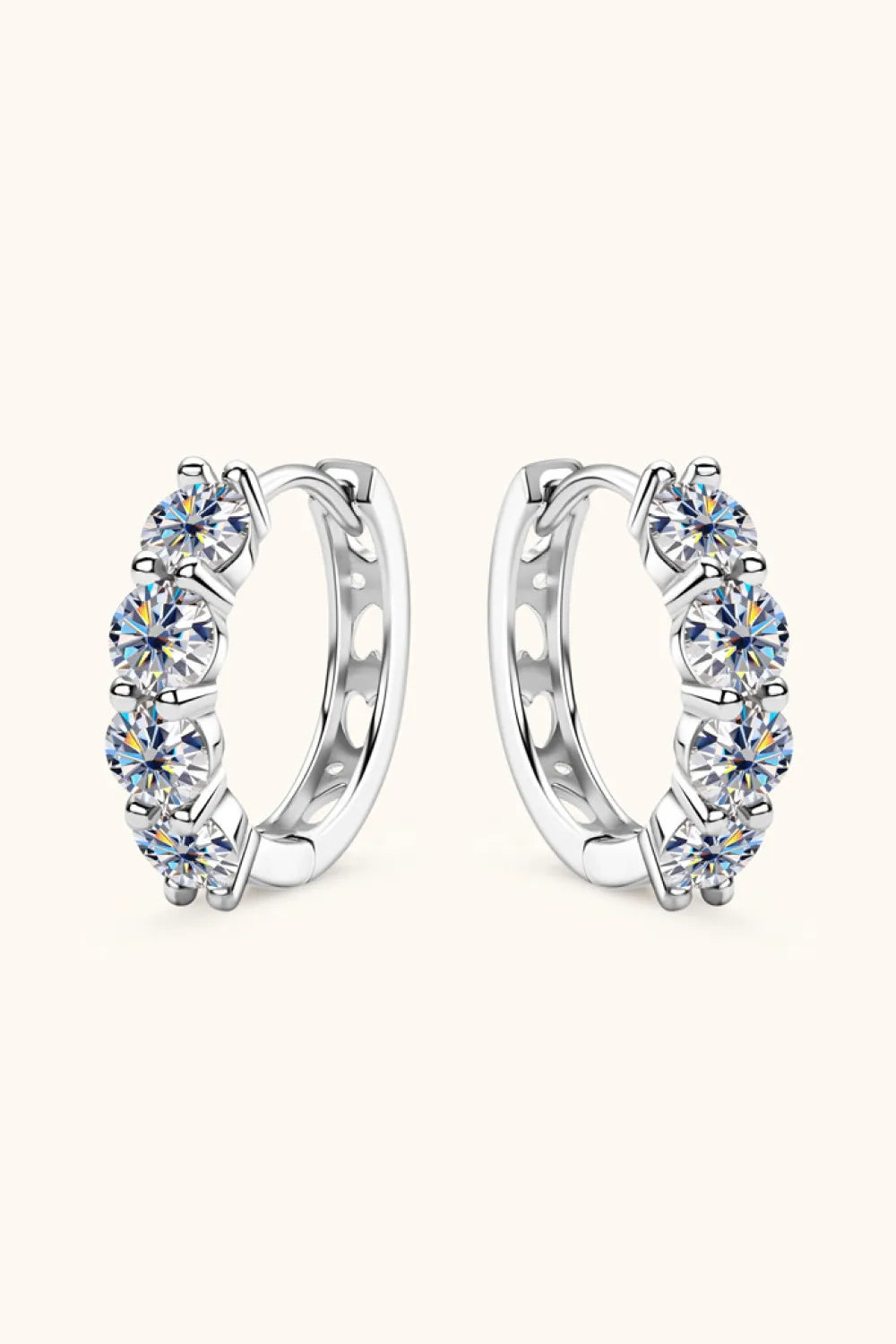 2.4 Carat Moissanite Huggie Earrings