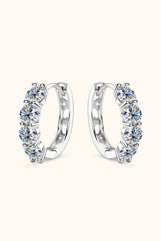 2.4 Carat Moissanite Huggie Earrings