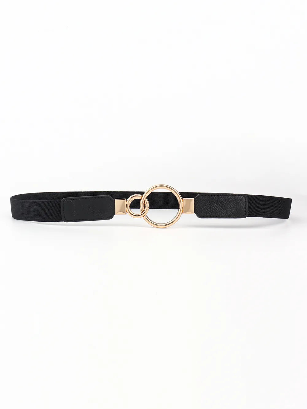 Double Ring Buckle Elastic PU Belt