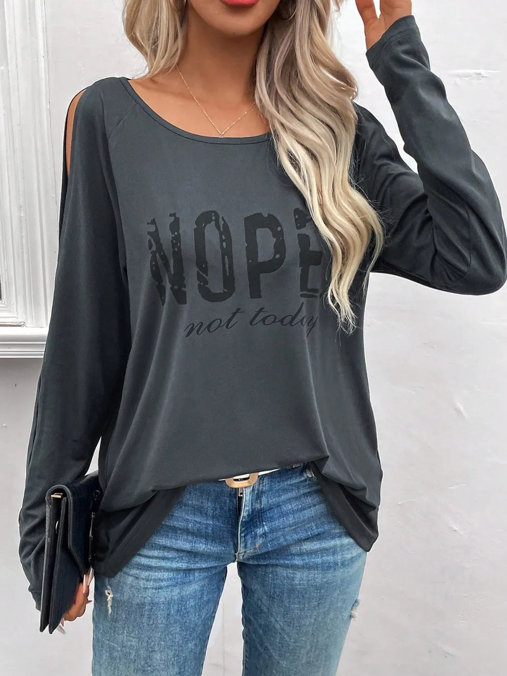 Graphic Cutout Round Neck T-Shirt