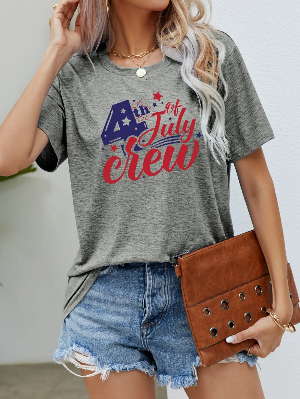 4th OF JULY グラフィック ラウンドネック Tシャツ