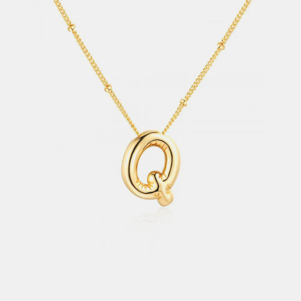 Gold-Plated Bubble Initial Necklace