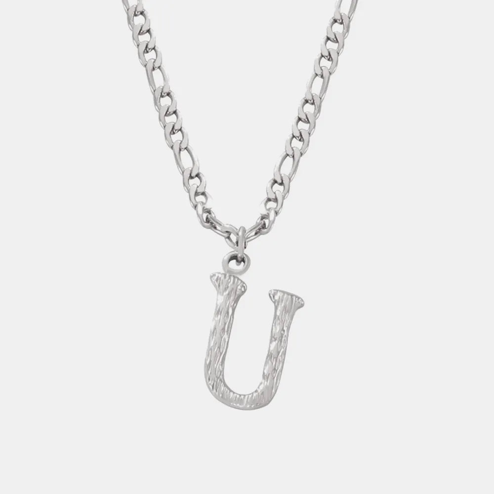 Titanium Steel Letter Pendant Necklace