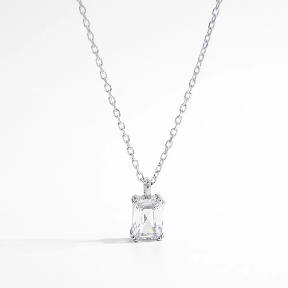 925 Sterling Silver Zircon Pendant Necklace