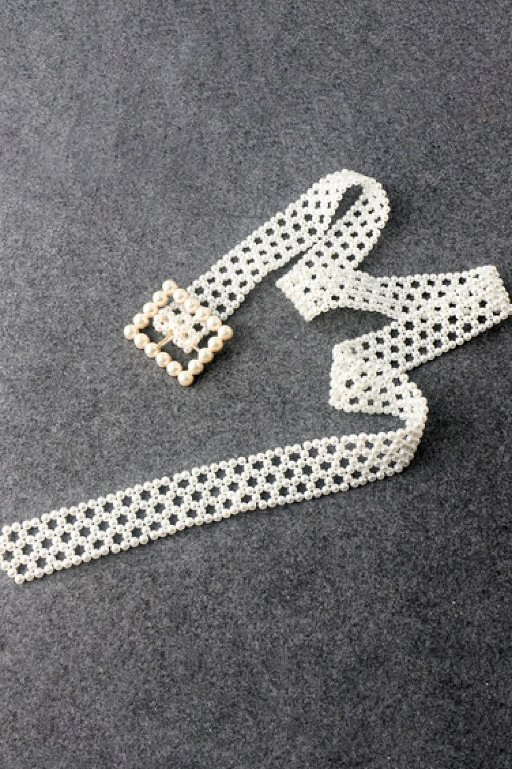 Alloy Buckle Pearl Belt