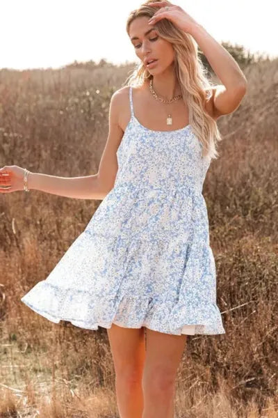 Floral Cascade Babydoll Dress