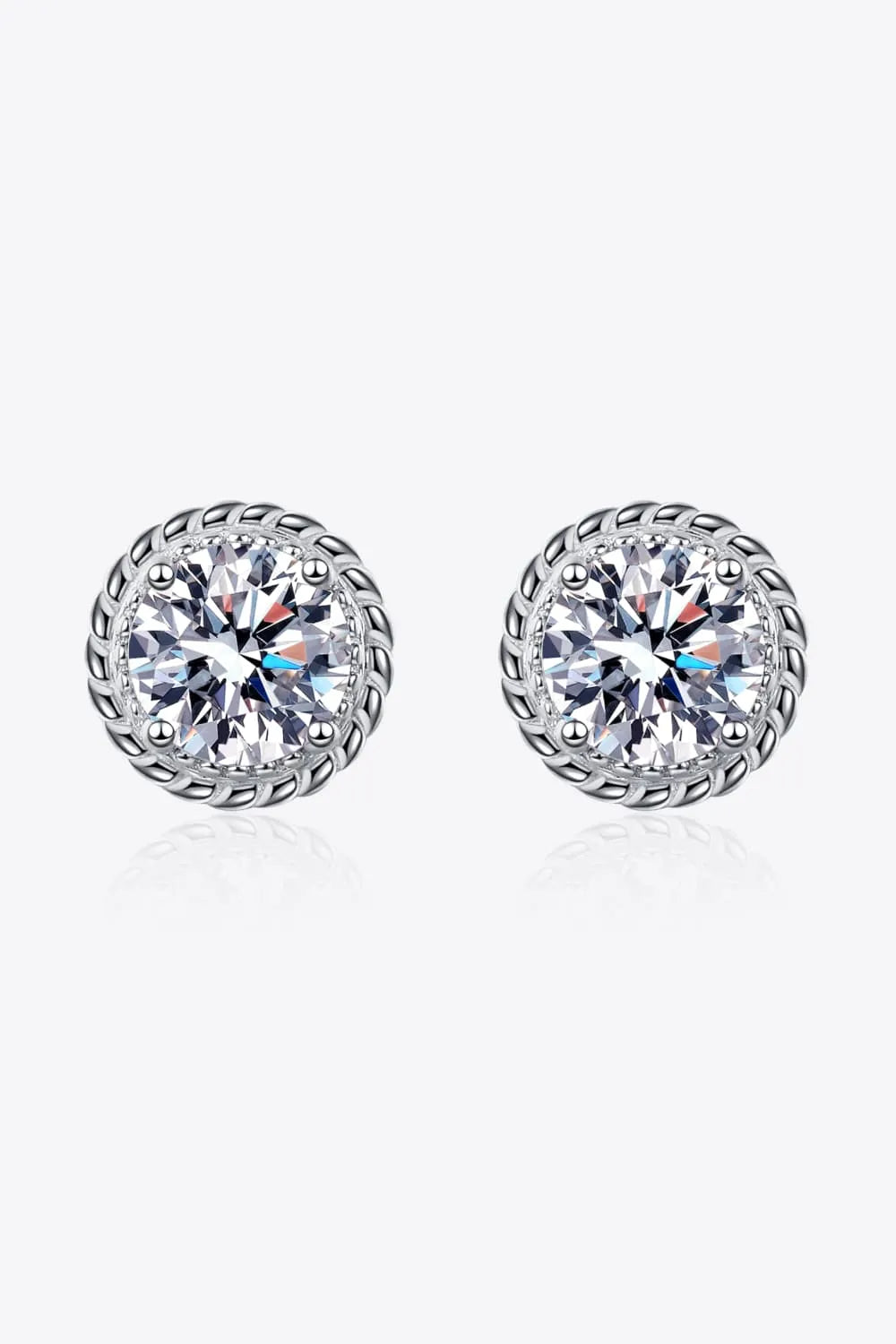 2 Carat Moissanite 925 Sterling Silver Stud Earrings