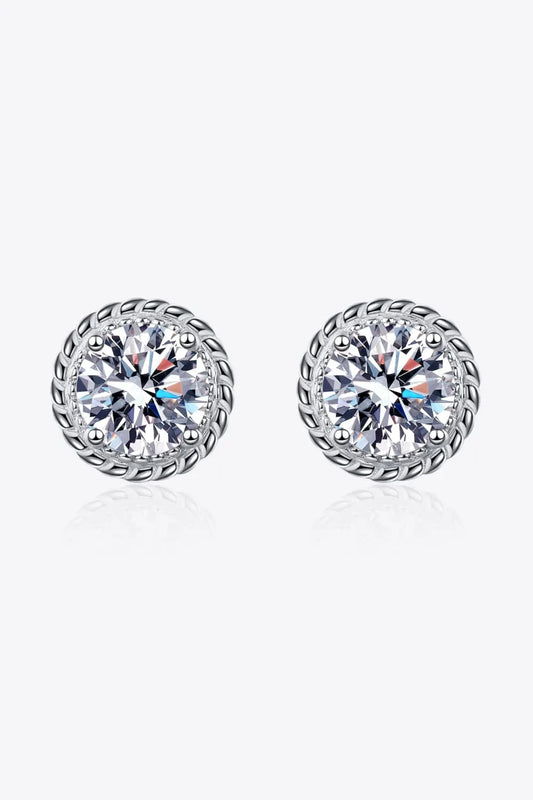 2 Carat Moissanite 925 Sterling Silver Stud Earrings