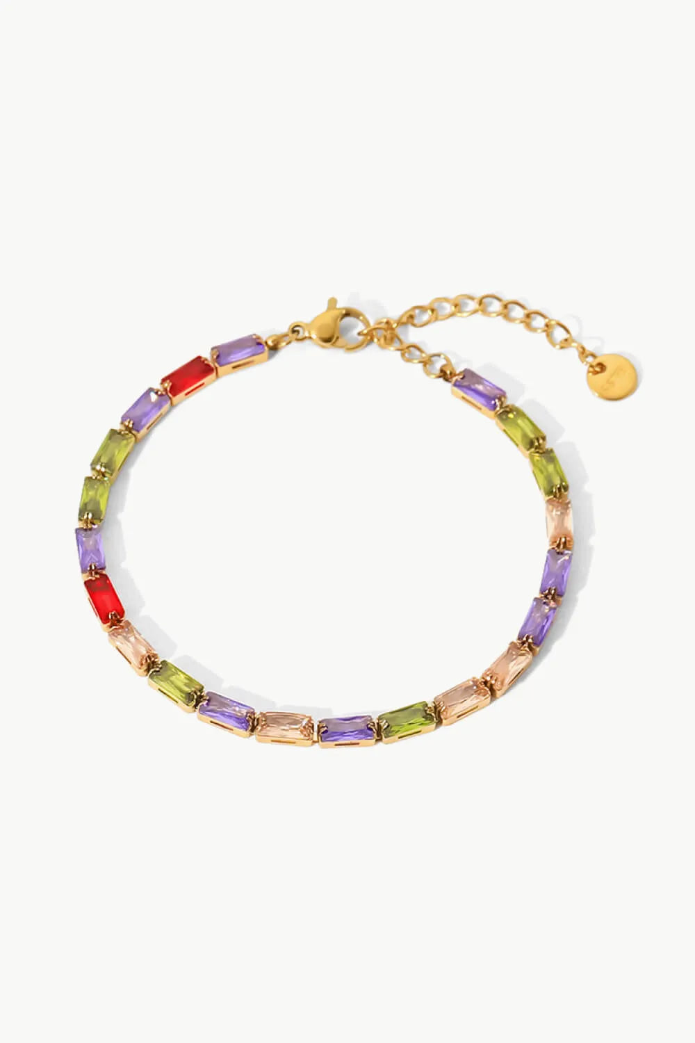 18K Gold Plated Multicolored Cubic Zirconia Bracelet