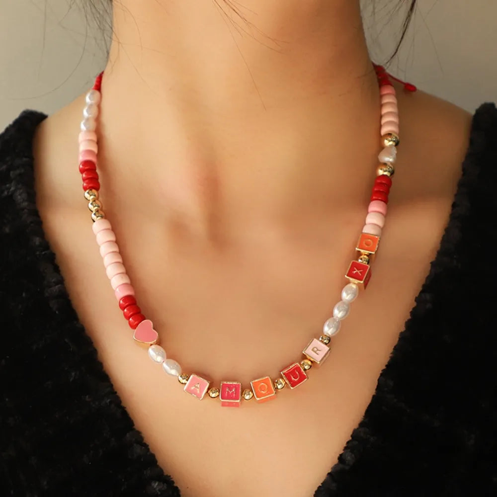 Acrylic Geometric Bead Necklace