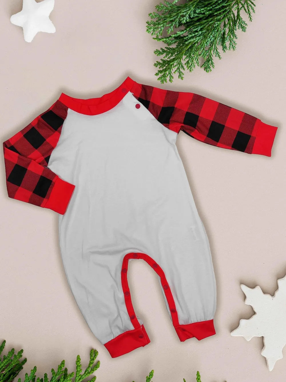 Raglan Sleeve Top and Plaid Pants Set