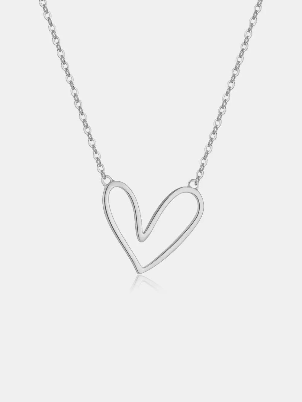 925 Sterling Silver Heart Pendant Necklace