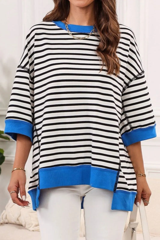 Striped Round Neck Half Sleeve T-Shirt