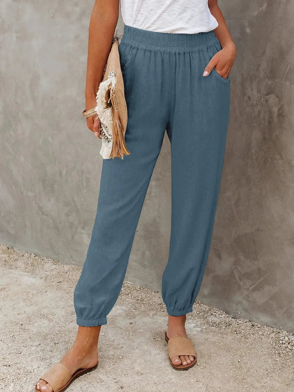 High Waist Cropped Pants