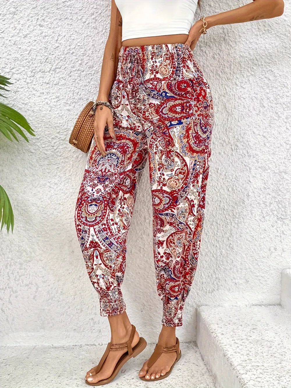 Printed High Waist Pants