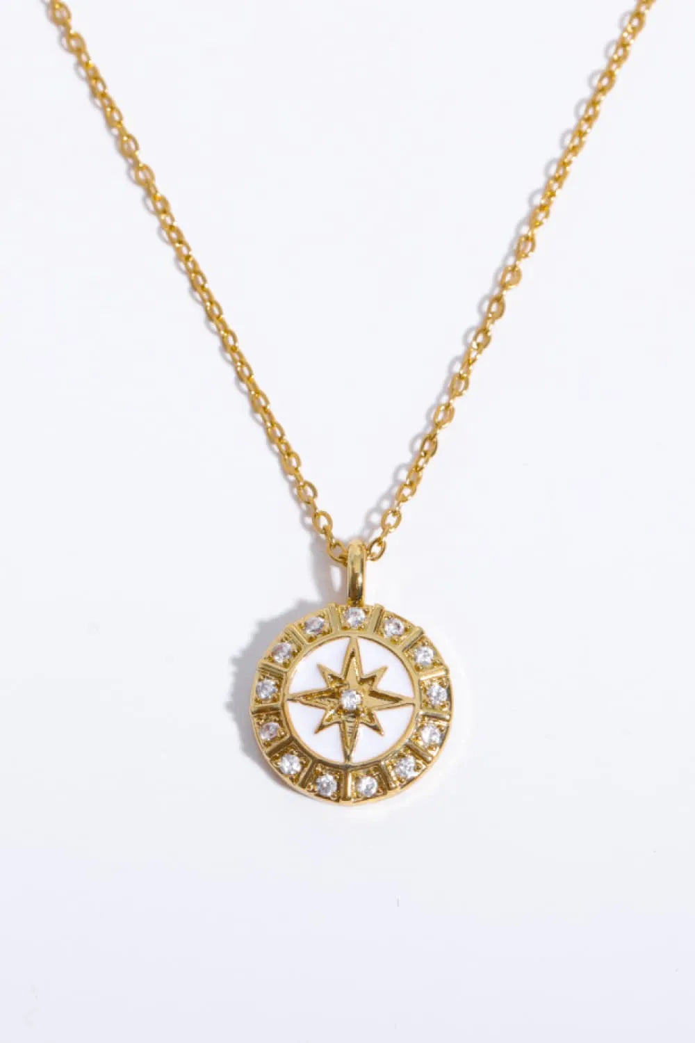 Zircon Decor North Star Pendant Copper Necklace