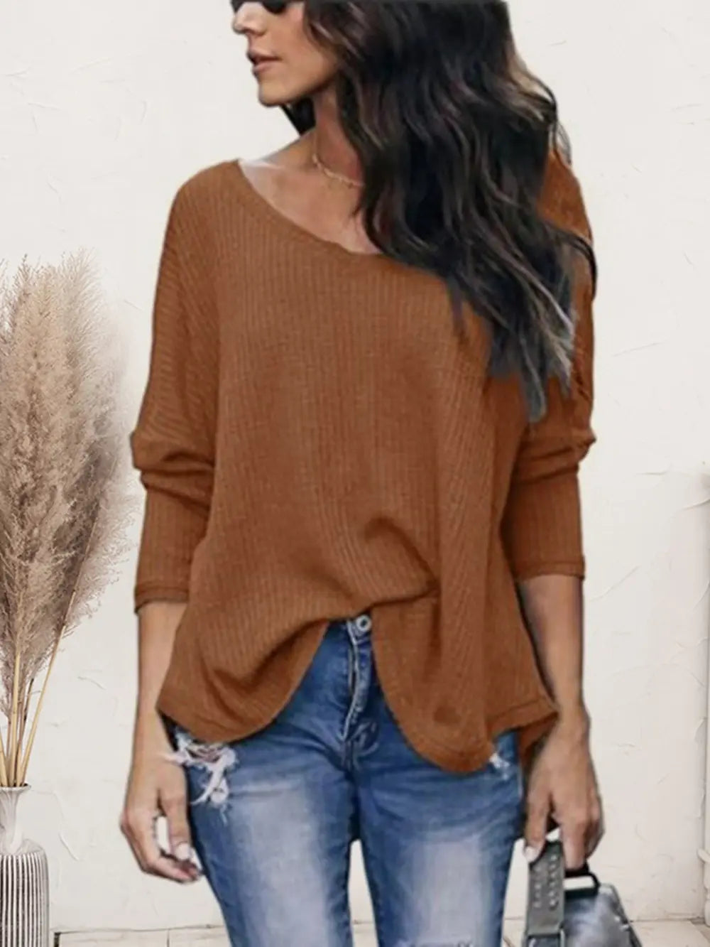 V-Neck Long Sleeve T-Shirt