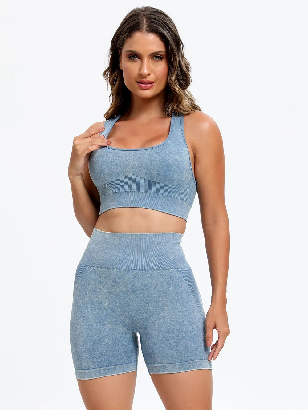 Scoop Neck Wide Strap Top and Shorts Active Set