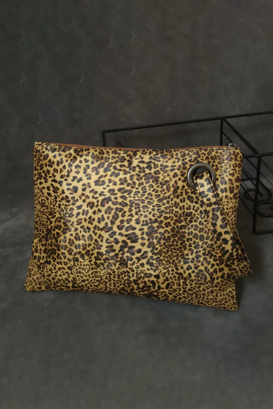 Leopard PU Leather Clutch