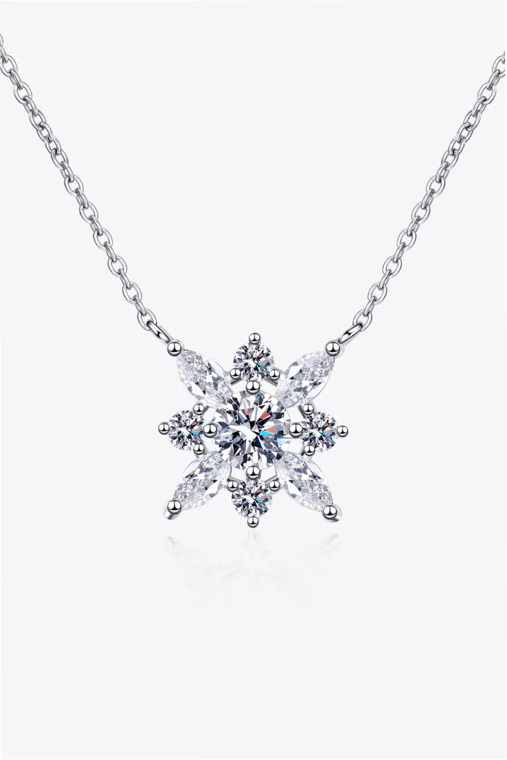 Moissanite Rhodium-Plated Necklace