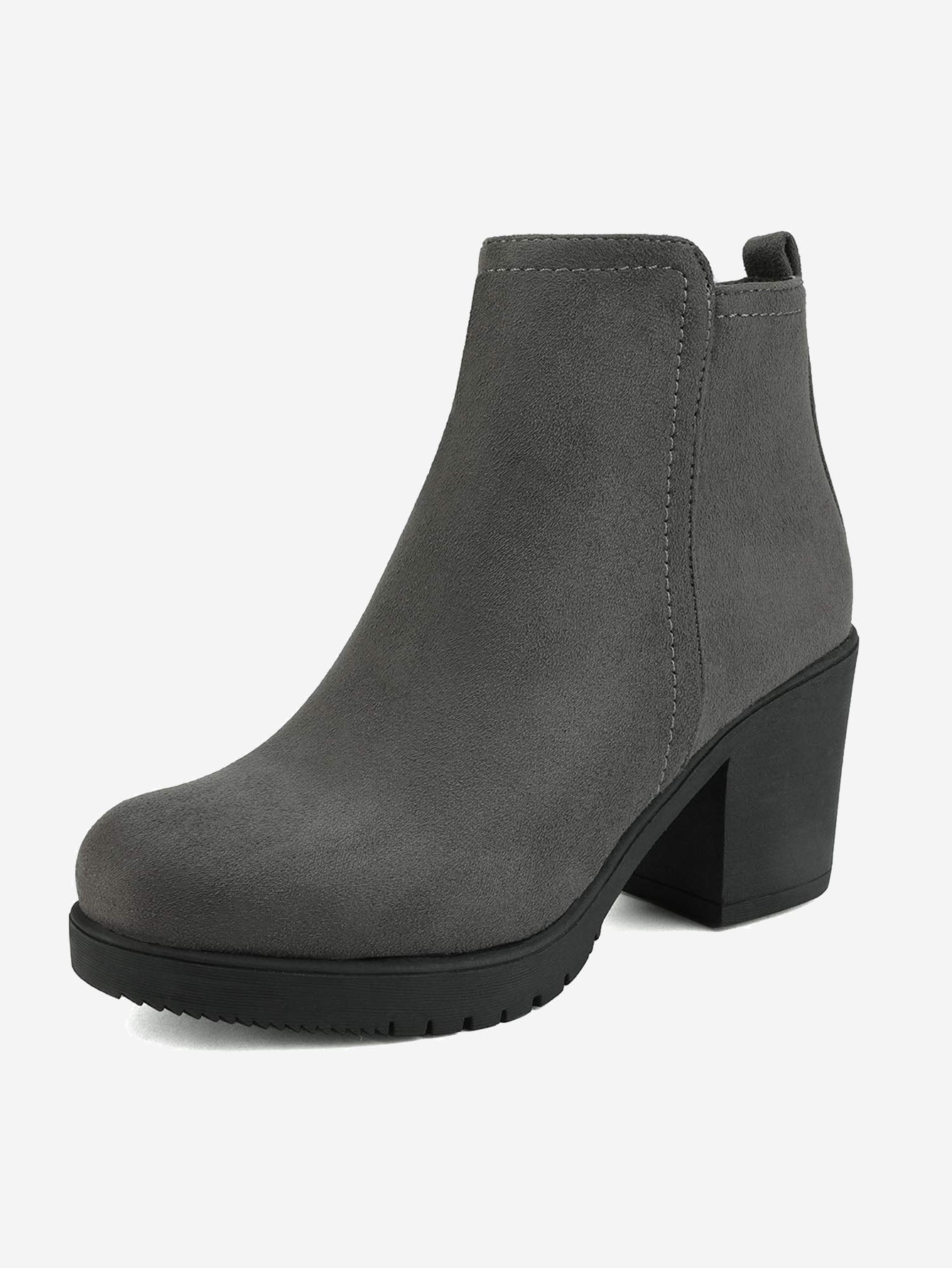 Women's Low Heel Chunky Ankle Boots Winter Shoes