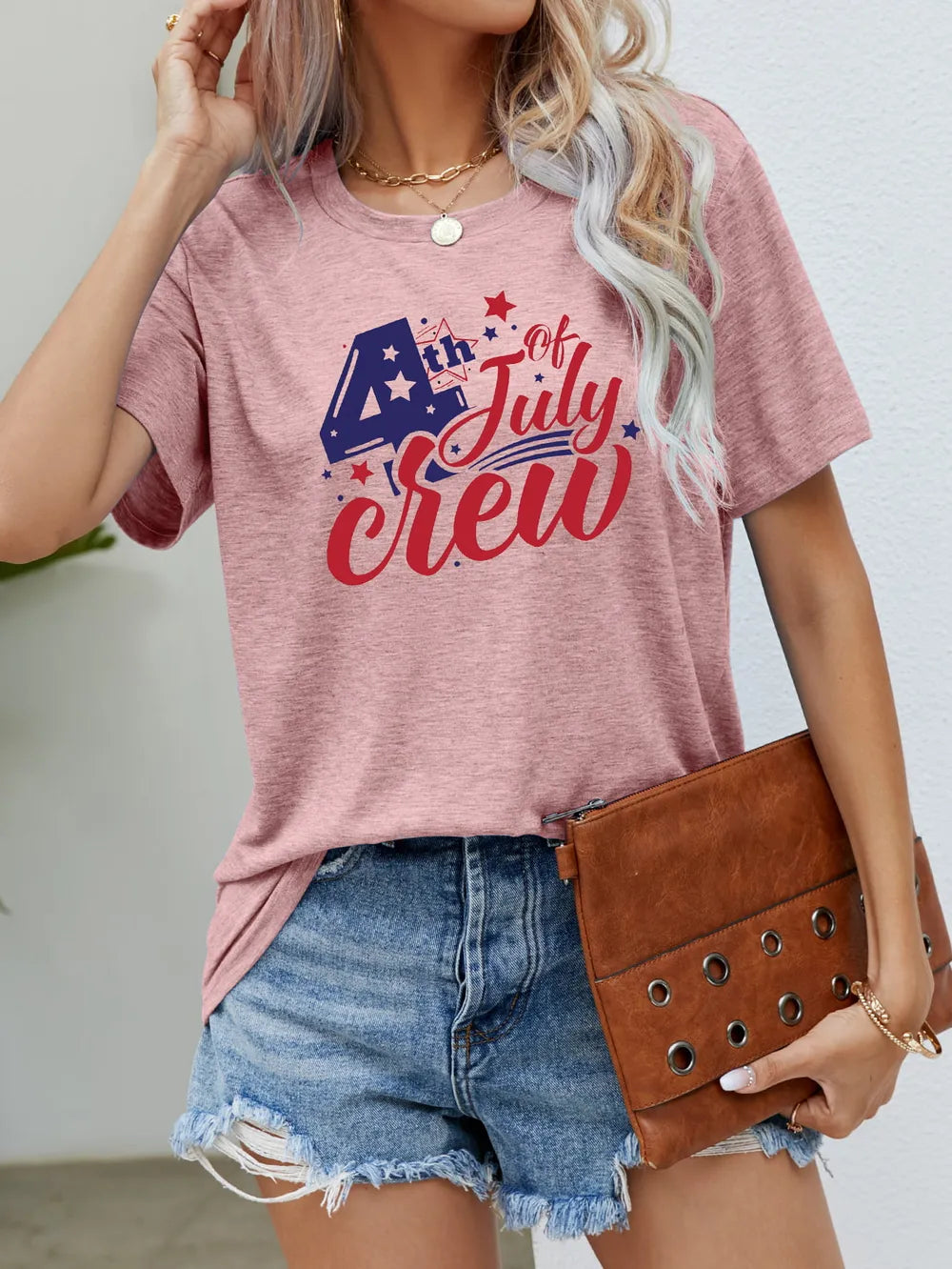 4th OF JULY グラフィック ラウンドネック Tシャツ