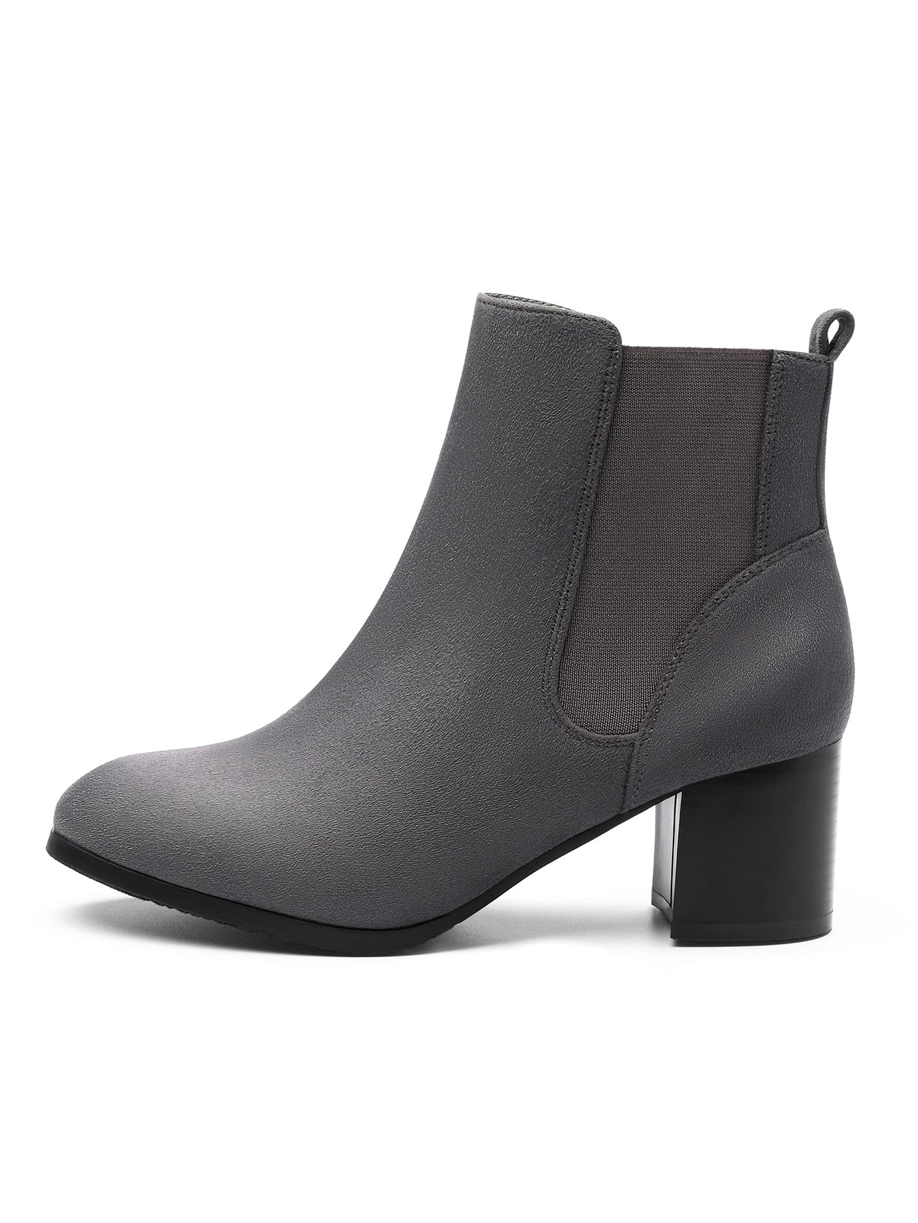 Women's Elastic Gore Chelsea Boots Chunky Block Heel Ankle Bootie