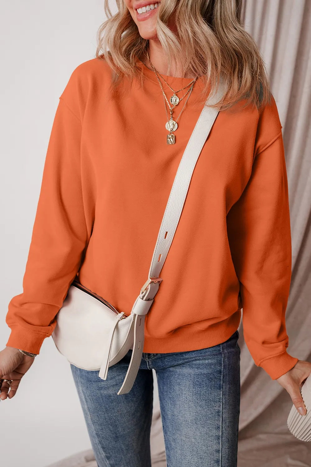 Round Neck Long Sleeve Sweatshirt