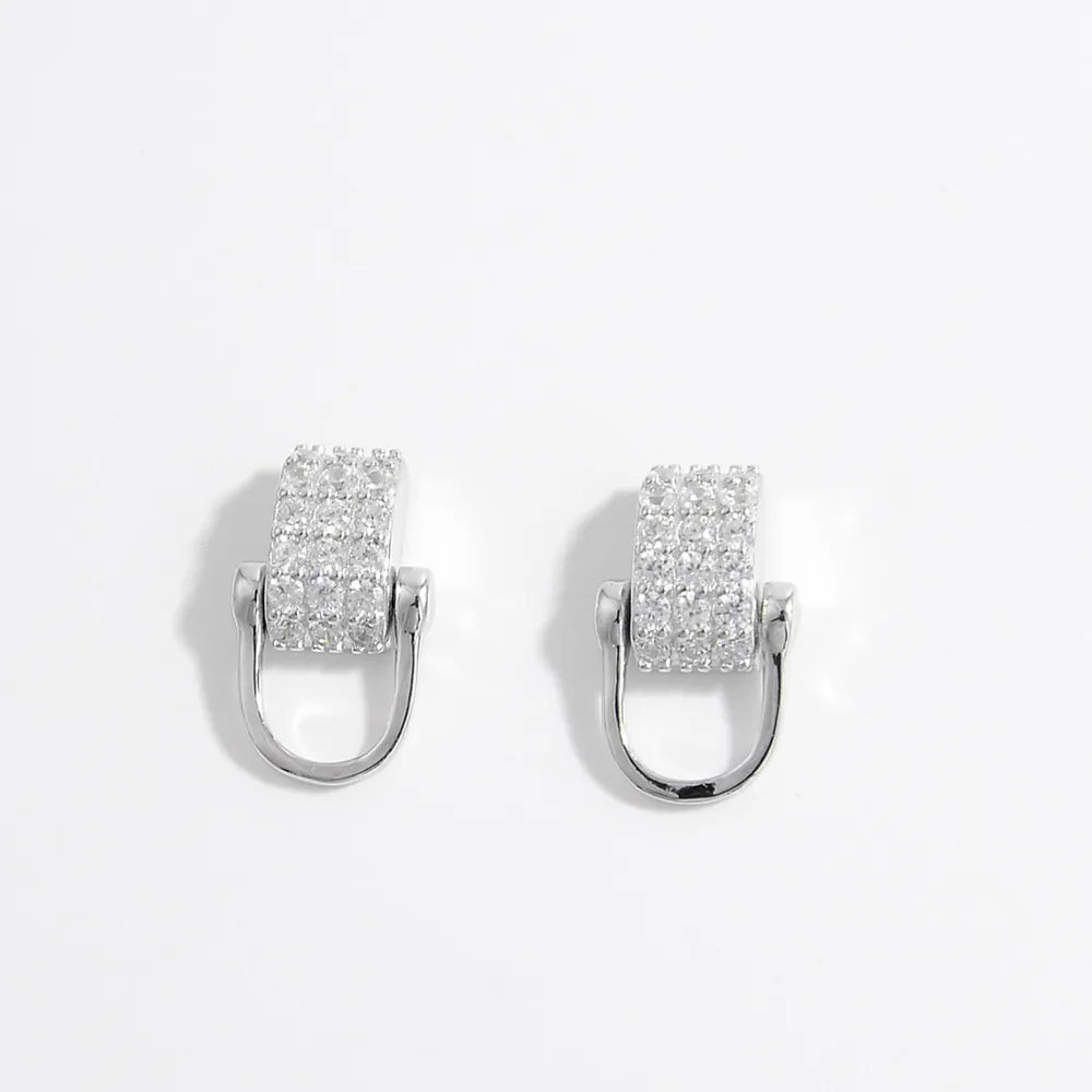 925 Sterling Silver Inlaid Zircon Earrings