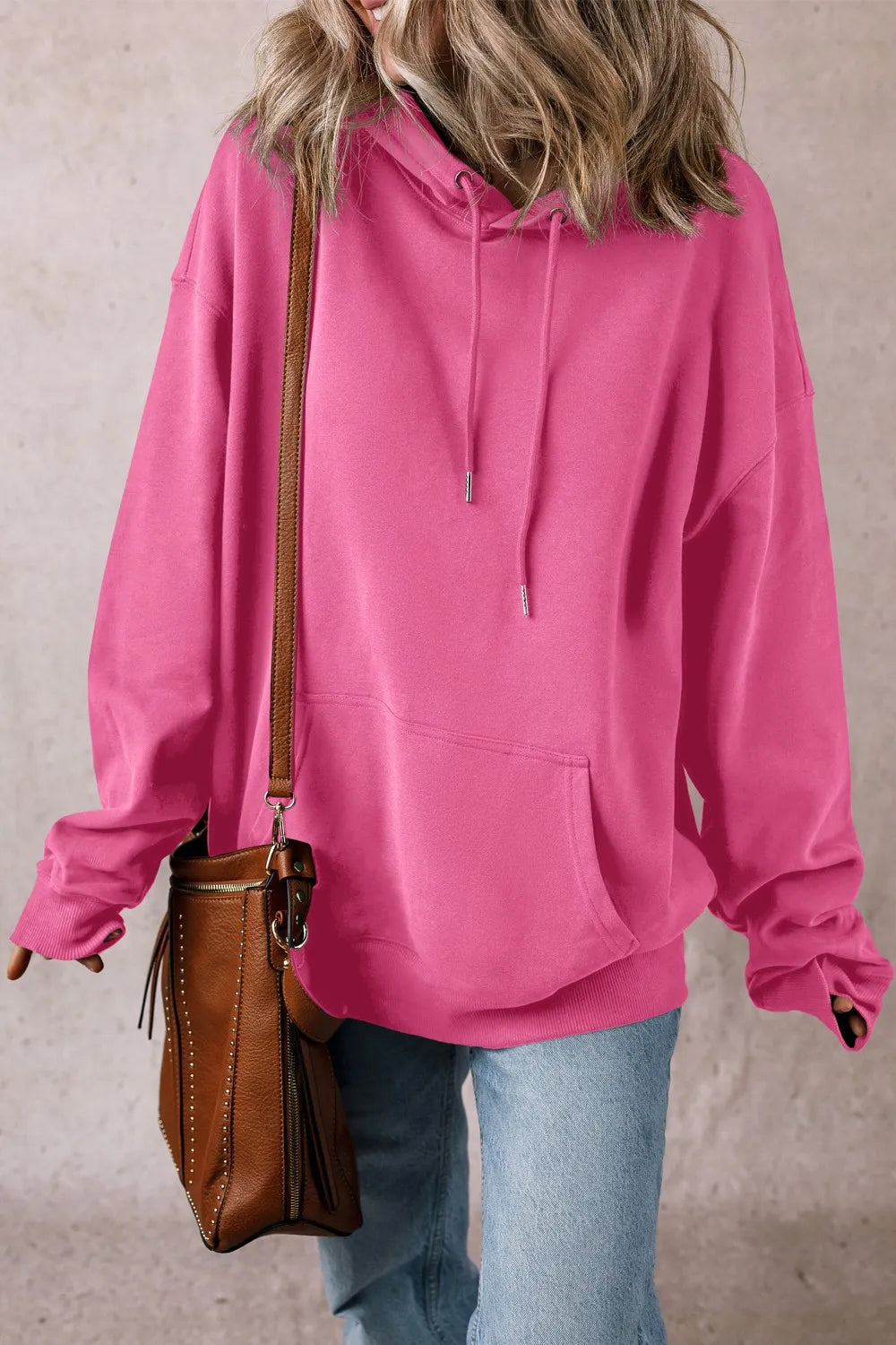 Drawstring Pocketed Long Sleeve Hoodie