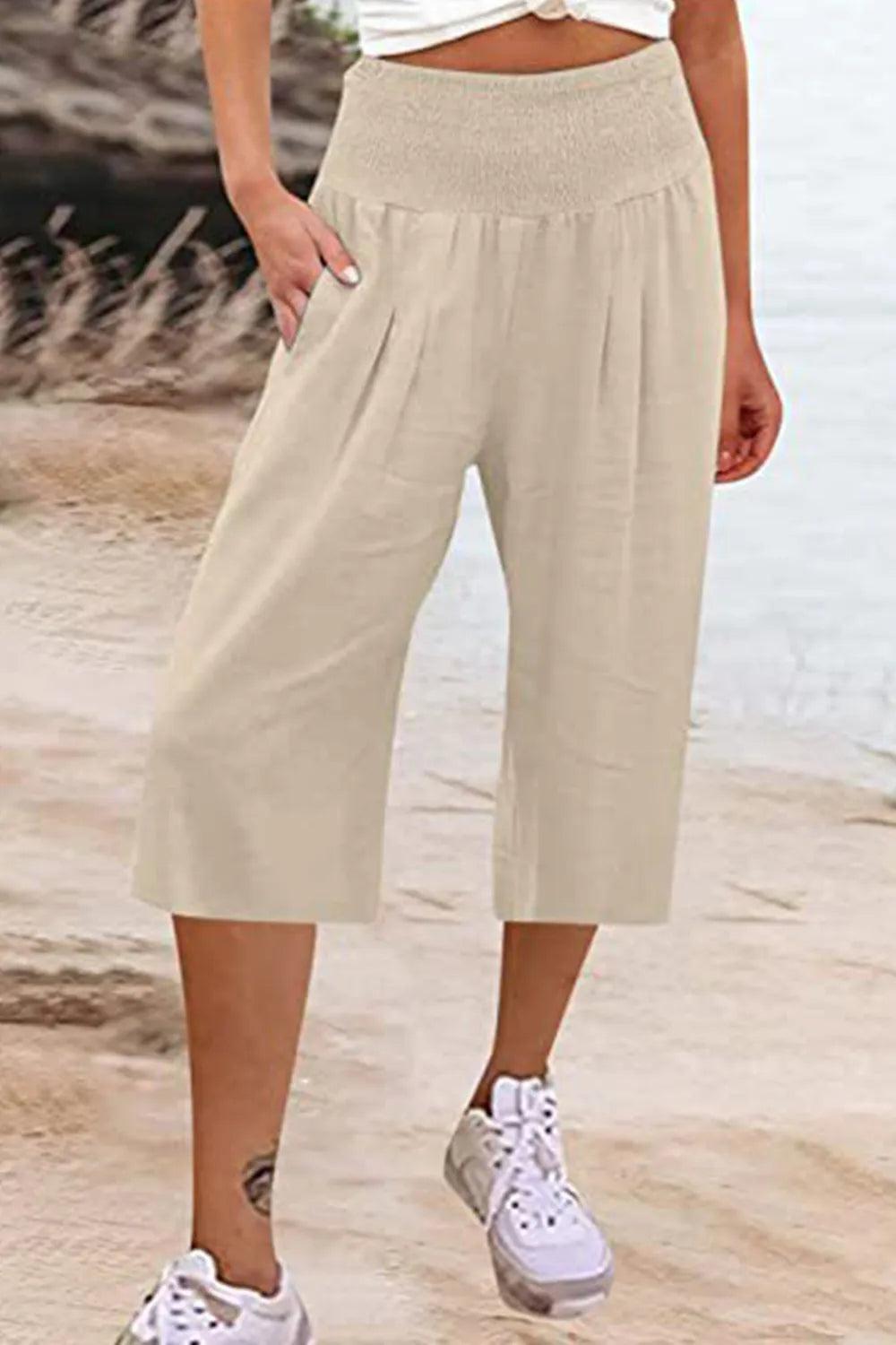 Pocketed High Waist Pants