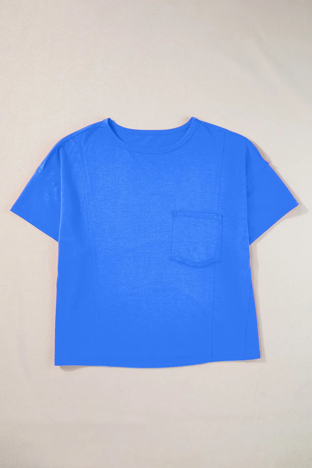 Pocketed Round Neck Short Sleeve T-Shirt