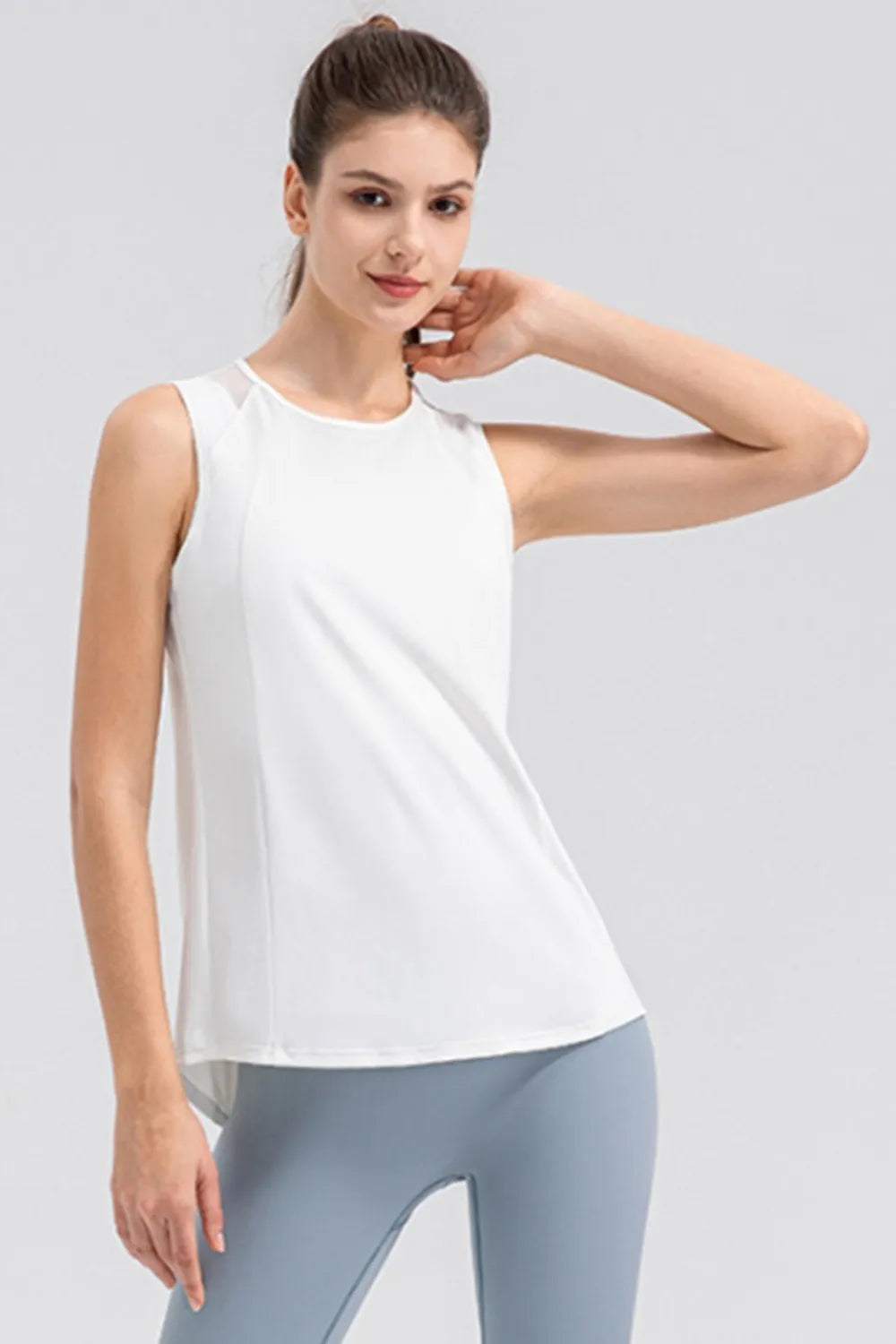 Round Neck Wide strap Active Tank