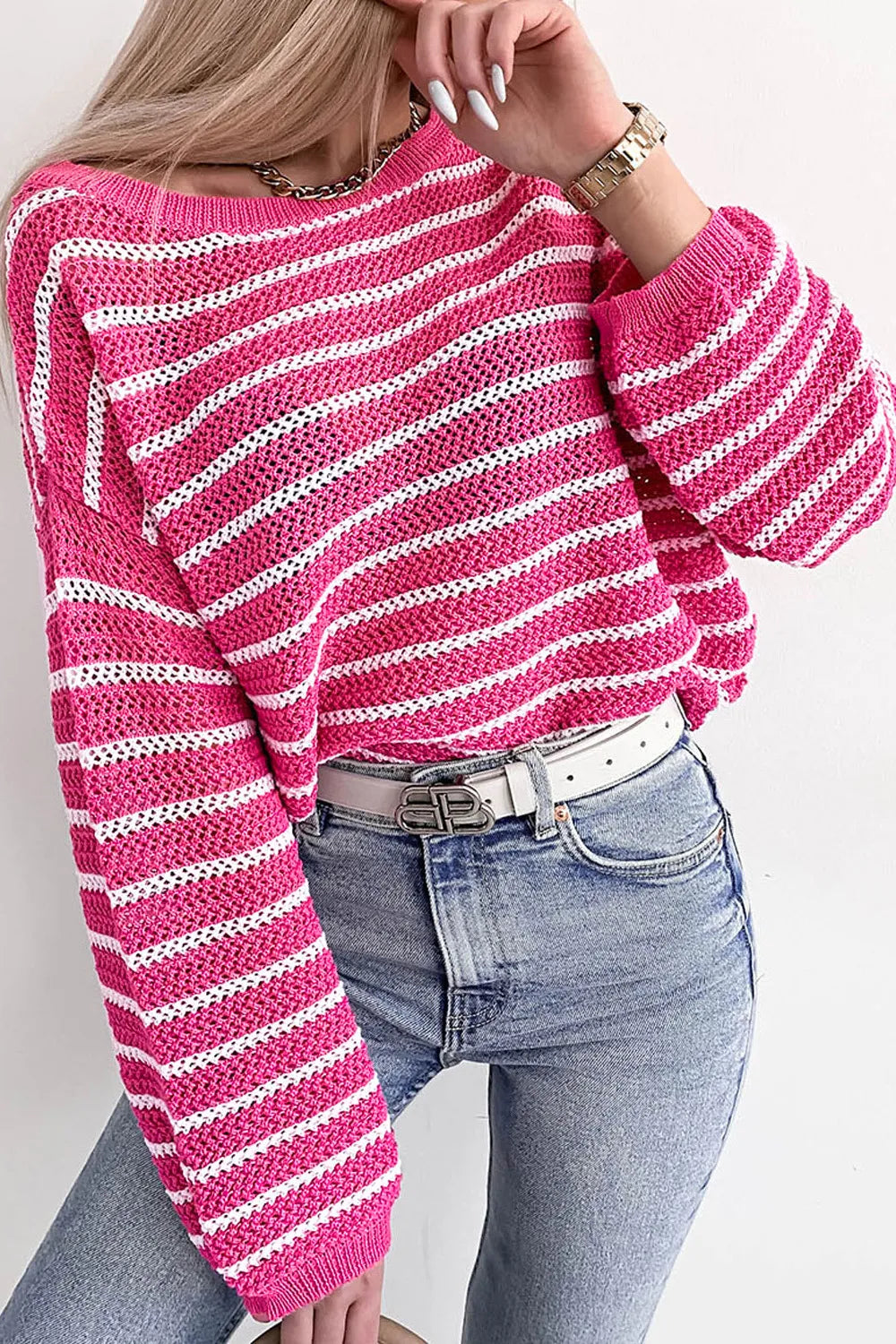 Striped Drop Shoulder Sweater