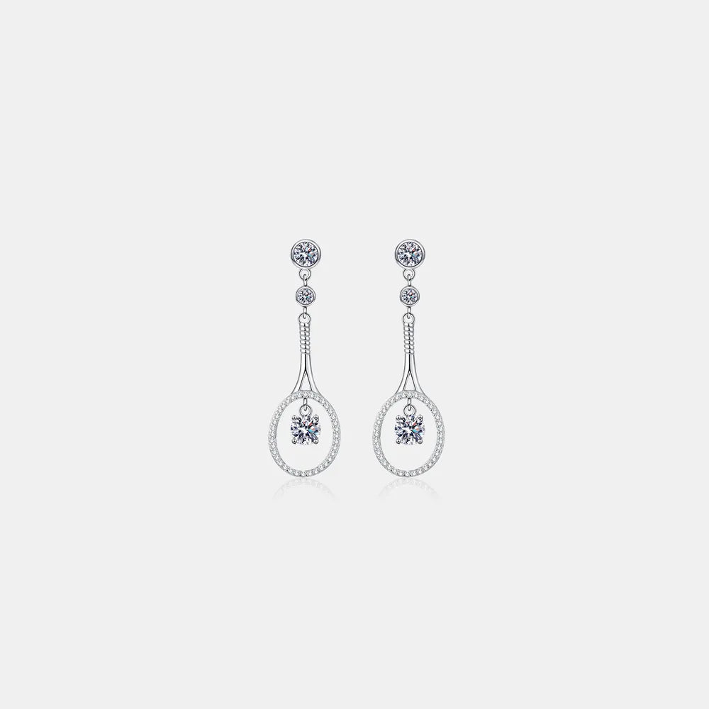 1 Carat Moissanite 925 Sterling Silver Drop Earrings