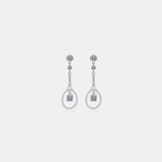 1 Carat Moissanite 925 Sterling Silver Drop Earrings